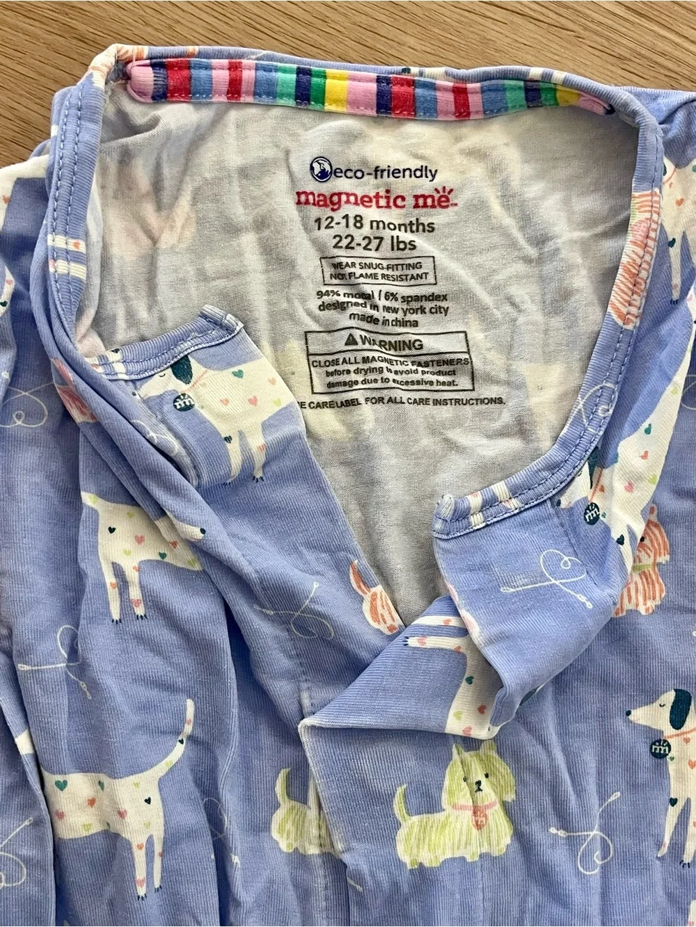 Lot of TWO Magnetic Me Girls One-Piece Footed Pajamas, 12-18M